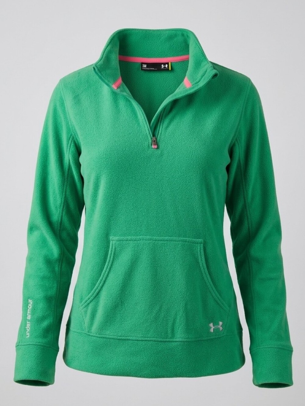 Under Armour Women's Green Semi Fitted Quarter-Zip Fleece Pullover Sweater S/M